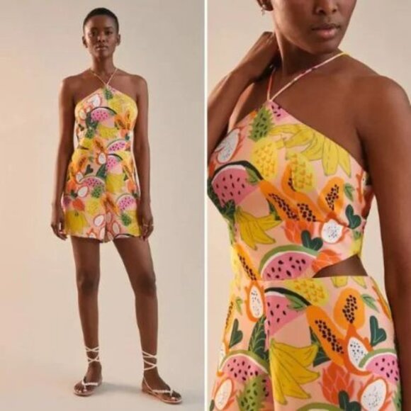 NWT Anthropologie x Hutch Mixed Fruit Halter Romper | 6 - Picture 2 of 6